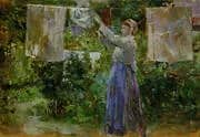 Peasant Hanging the Washing 1881 By Berthe Morisot