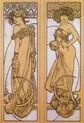 Two Women Standing 1902 By Alphonse Mucha