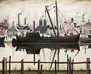 The Coal Barge By L-S-Lowry