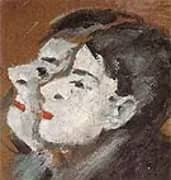 Two Heads By L-S-Lowry