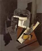 Fruit Dish Glass and Lemon 1916 By Juan Gris