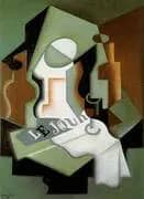 Bottle and Fruit Dish 1919 By Juan Gris