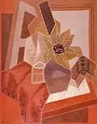 The Flower on the Table 1925 By Juan Gris