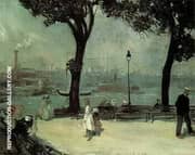 Park on the River 1902 By William Glackens