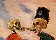 Skeletons Fighting Over a Pickled Herring 1891 By James Ensor