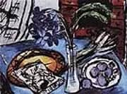 Still Life with Blue Orchids 1938 By Max Beckmann