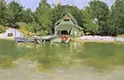 Boat House at Ingleneuk ca 1903 By Frederic Remington