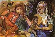Arab Woman and Children 1929 By Oskar Kokoschka