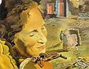 Gala with Two Lamb Chops in Equilibrium on Her Shoulder 1933 By Salvador Dali