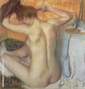 After the Bath Woman Combing Her Hair 1885 By Edgar Degas