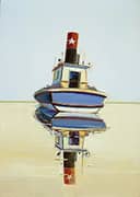 Starboat Tugboat and Riverboat By Wayne Thiebaud