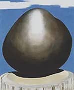 Black Rock With Blue Sky and White Clouds 1972 By Georgia O'Keeffe