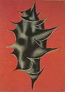 Holly Leaf on Red Background 1928 By Fernand Leger