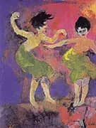 Dancing Women with Green Skirts By Emil Nolde