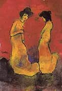 Two Women in Long Gowns By Emil Nolde
