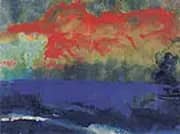 Blue Sea and Red Clouds By Emil Nolde