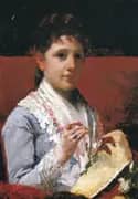 Mary Ellison Embroidering 1877 By Mary Cassatt