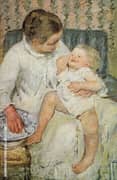Mother About to Wash her Sleepy Child 1880 By Mary Cassatt