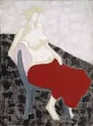 Nude with Red Drape 1956 By Milton Avery