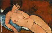 Nude on a Blue Cushion 1917 By Amedeo Modigliani