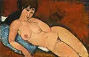 Nude on a Blue Cushion 1917 By Amedeo Modigliani