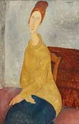Jeanne Hebuterne with Yellow Sweater By Amedeo Modigliani