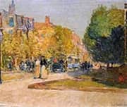 Marlborough Street Boston By Childe Hassam