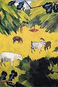 Landscape with Goats 1908 By Natalia Goncharova
