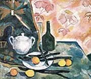 Still Life with a Green Bottle c1908 By Natalia Goncharova