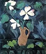 Hollyhocks 1909 By Natalia Goncharova