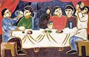 Drinking Wine 1911 By Natalia Goncharova