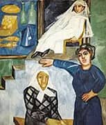 Jews on a Street 1912 By Natalia Goncharova