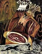 Still Life with Ham and Duck 1912 By Natalia Goncharova