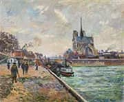 The Bridge of the Archbishops Palace and the Apse of Notre Dame Paris c1880 By Armand Guillaumin