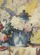Peonies in Blue China 1923 By Frank Weston Benson
