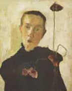 Woman with Poppy 1898 By Paula Modersohn-Becker