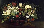 Basket of Flowers By Gustave Courbet