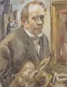 Self Portrait with Palette 1924 By Lovis Corinth