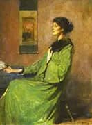 Portrait of a Lady Holding A Rose 1912 By Thomas Wilmer Dewing