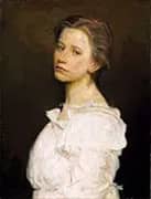 Young Woman in White 1890-1899 By Abbott H Thayer