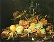 Still Life with Fruits 1663 By Abraham Mignon