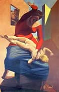 Young Virgin Spanking the Infant Jesus In Front of Three Witnesses 1926 By Max Ernst