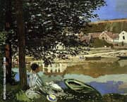 River Scene at Bennecourt 1868 110A By Claude Monet