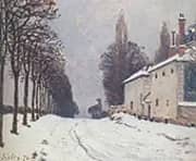Snow on the Road Louveciennes 1874 By Alfred Sisley