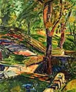 Fenced Landscape c1910 By Alfred Henry Maurer