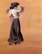 Woman in a Blue Hat c1900 By Alfred Henry Maurer