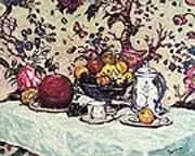 Still Life Against Flowered Wall Paper 1909 By Arthur Dove