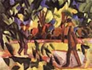 Riders and Strollers in the Avenue 1914 By August Macke