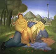 Loving Couple 1973 By Fernando Botero