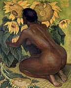 Nude with Sunflowers By Diego Rivera